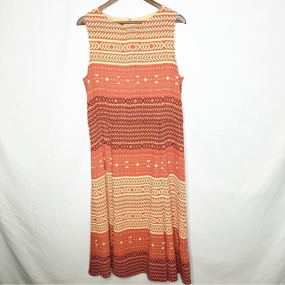 PENDLETON Orange Geometric Striped Sleeveless Dress NWOT in Size 16